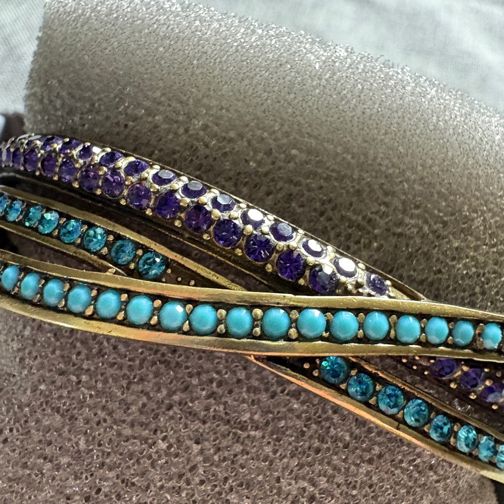 HEIDI DAUS Multi-Row Bangle Bracelet in Turquoise & Purple MAKE ME AN OFFER!